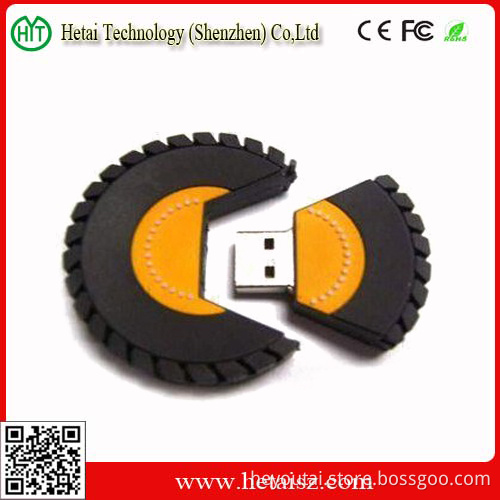 Hot Sale 2014 Cheap Price 3D Design Tire PVC USB Flash Drive 500GB